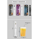 2 Speed Blender, 800W Immersion Blender, Suitable for Milkshakes, Smoothies, Fruit Puree, Baby Food, Soup Sauce, Stainless Steel - Image 2