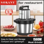 Food Processor 6.5L Electric Meat Grinders Stainless Steel Vegetable Slicer Chopper Crusher Kitchen Blenders Home Appliance - Image 7