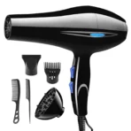 Dryer 2200W With Diffuser Black Dryer 2200W Powerful Hair Dryer With Dryer Attachments Styling Nozzles Pointed Tail Comb Flat - Image 8