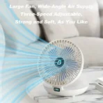Wall-Mounted Desktop Fan Type-C Charging Portable Table Fans 3 Speeds Silent Brushless Motor Foldable Air Cooler for Home Office - Image 3