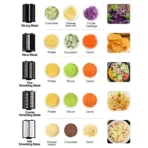 5-in-1 Electric Food Processor:  Vegetable Slicer, Shredder, Potato Cutter & Cheese Grater with 5 Blades for Home & Commercial - Image 6