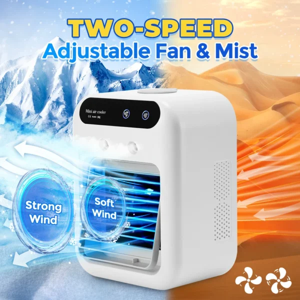 Wireless Portable Air Cooler Desktop Water Mist Cooling Fan USB Rechargeable Air Conditioning Cooler For Office Home Use