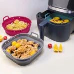 Square Silicone Air Fryer Liners Reusable Silicone Basket Easy to Clean Air Fryers Pot for 5.8 to 8 Qt Air Fryer Baking Tray - Image 3