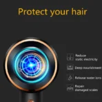 Kemei Powerful Electric Hair Dryer with Overheat Protection System New Hair Drying Machine No Hair Injury Water Ions Hair Blower - Image 2