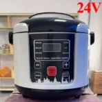 12V 24V Portable Electric Rice Cooker 2L Timing Reservation Food Heating Cooking Steamer Soup Stew Pot Steamer Cooker