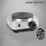 Electric Stove 500W Single Burner Cooktop Compact and Portable Adjustable Temperature Hot Plate White & Black - Image 6