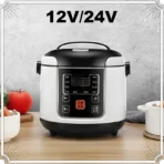 Portable Car Rice Cooker 2L Electric Truck Multi-Cooker Soup Porridge Cooking Food Steamer Electric Lunch Box 12V or 24V - Image 3
