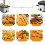 Electric Fryer 1PC 2.5L Large Capacity Home Fillet French Fries Fryer All-in-One Deep Fryer Kitchen Appliances With Basket - Image 3