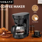 Electric Drip Coffee Maker, Compact Coffee Maker with Reusable Filter, Hot Plate and Coffee Pot