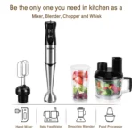10 in 1 Food Processor 800 W Stainless Steel 15 Speed Four Blades With whisk, juicer, jam maker, meat grinder, vegetable slicer - Image 6