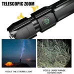 Powerful LED Flashlight 100000 Lumen Tactical Flashlights Rechargeable USB 18650 Waterproof Zoom Fishing Hunting LED Flashlight - Image 3