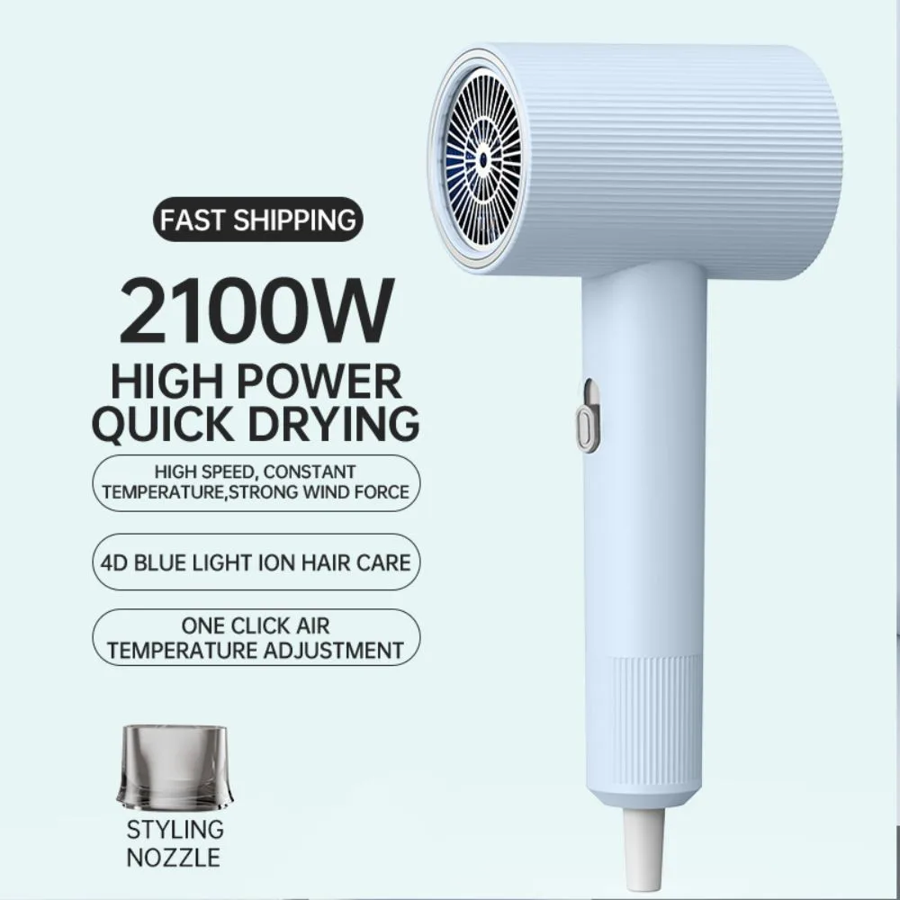 S9bac7af6d8964cd5ac6af80c055fc8f2s.webp Powerful Hair Dryer with Diffuser - 2 Speeds, 3 Heating and Cooling Buttons for Straight and Curly Hair - Perfect for Home - Image 1