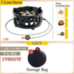 21000W 7-Core Camping Stove High-Power Strong Fire Portable Tourist Gas Burner Windproof Electronic Ignition Camping Equipment - Image 7