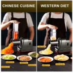 5-in-1 Electric Food Processor:  Vegetable Slicer, Shredder, Potato Cutter & Cheese Grater with 5 Blades for Home & Commercial - Image 2