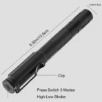 USB Rechargeable Mini Flashlights Clip Pocket Medical Penlight Waterproof Zoomable LED Torch Light - Image 2
