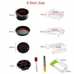 7 Inch / 8 Inch Air Fryer Accessories for Gowise Phillips Cozyna and Secura Fit all Airfryer 3.73.7 4.2 5.3 5.8QT baking pan - Image 8