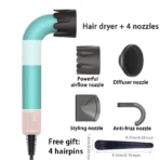 1400W pure original high-power hair dryer, dries hair quickly, lightweight body, low noise, comes with various types of nozzles - Image 7