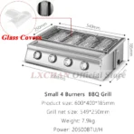 HomeWise 2/3/4 Burners BBQ Grill LPG Gas Grill Gas Stoves Stainless Steel Burners With Glass Covers Outdoors Camping Barbecue - Image 7