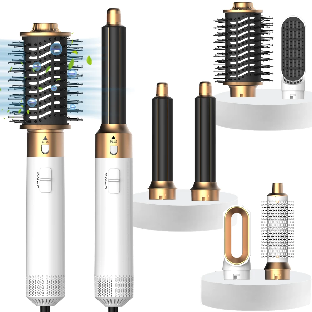 Sa9d1a39c525244fc85539949fe232ab2P.webp 6 in 1 Multifunctional Hair Tool Blow Dryer Curler Ionic Hot Air Brush Straightener with Detachable Head - Image 1
