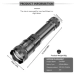 Rechargeable LED Flashlight Zoomable Torch with LCD Display 3 Modes Waterproof High Power Hand Light Outdoor Wilderness Camping - Image 6