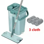 Flat Squeeze Mop with Bucket, Easy Wring, All-Purpose Floor Cleaning, Microfiber Pads, Wet or Dry,for Hardwood & Laminate Floors - Image 7