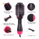 Women Hair Dryer Brush Hair Dryer Straightener Curler Massager 4 In 1 Rapid Warming One Step Volumizer Hot-Air Hair Brushes - Image 3