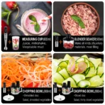 10 in 1 Food Processor 800 W Stainless Steel 15 Speed Four Blades With whisk, juicer, jam maker, meat grinder, vegetable slicer - Image 4