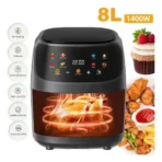 LCD screen Tactil Regulación Air Fryer 8L Large capacity Smart nonstick pot oil free fryer oven French fries roast chicken fryer