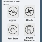 2 Speed Blender, 800W Immersion Blender, Suitable for Milkshakes, Smoothies, Fruit Puree, Baby Food, Soup Sauce, Stainless Steel - Image 3