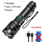 Rechargeable  Flashlight Super Bright Portable Ultra Power Long Range Tactical Torch Lamp Outdoor Emergency Camping Lantern - Image 8