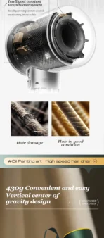 Professinal Leafless Hair Dryer Personal Hair Care Styling Negative Ion Tool Hair Care Quick Dry Home Powerful Hairdryer - Image 4