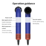 1400W pure original high-power hair dryer, dries hair quickly, lightweight body, low noise, comes with various types of nozzles - Image 2