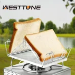 WESTTUNE Outdoor Multi-Purpose Toast Grill Portable Bread Toasters Folding Camping Stove Toaster for Hiking Garden Picnic Beach