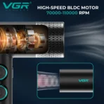 VGR Hair Dryers Professional Air Blower Negative Ion Hair Dryer 110000 RPM Hair Dryer Machine BLDC Motor Barber Salon V-401 - Image 2