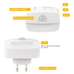 Smart Motion Sensor Light Dimmable Bedroom Bedside LED Night Light EU US Plug for Home Kitchen WC Hallway Stair Night Lamp - Image 5
