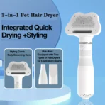 3-in-1 Quiet Pet Hair Dryer, Pet Grooming Brush, Hot Air Brush For Grooming And Hair Removal, Smooth And Efficient Drying
