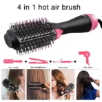 Women Hair Dryer Brush Hair Dryer Straightener Curler Massager 4 In 1 Rapid Warming One Step Volumizer Hot-Air Hair Brushes