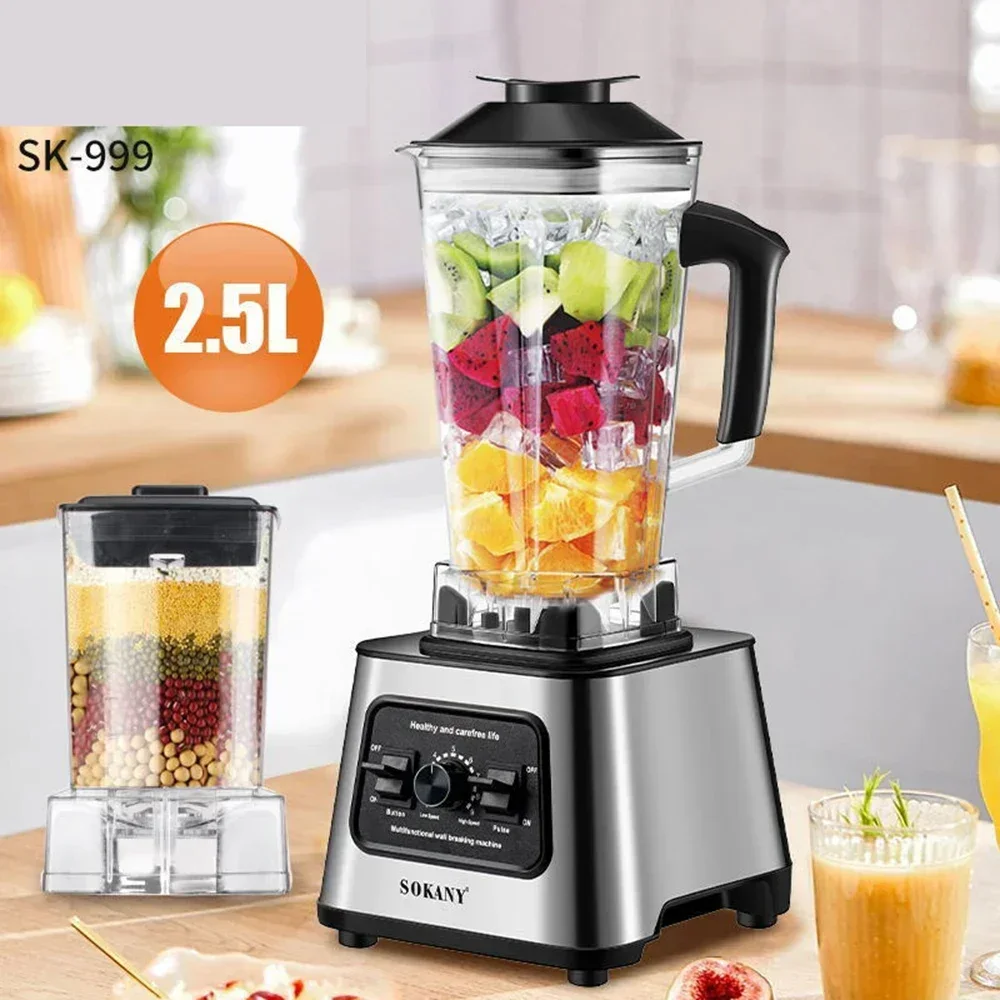 Sdf2abe3a104c4cd1b8106d466c6de5a8u.webp 6000W Powerful Blender, Blender Smoothie Maker Table Blender with 2.5L Container, Professional Blender Mixer for Ice,Nut,Fruit - Image 1