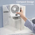 Desk Fan Portable Desktop Fan Mini USB Rechargeable Fans 5 Speed Adjustable 180° Foldable Portable Small Silent Fan for Office - Image 6