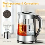 1.8L Electric Kettle with 12 Temperature Settings and 24 Hour Insulation - Stainless Steel Strainer - Image 5