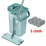 Flat Squeeze Mop with Bucket, Easy Wring, All-Purpose Floor Cleaning, Microfiber Pads, Wet or Dry,for Hardwood & Laminate Floors - Image 10