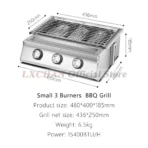 HomeWise 2/3/4 Burners BBQ Grill LPG Gas Grill Gas Stoves Stainless Steel Burners With Glass Covers Outdoors Camping Barbecue - Image 2