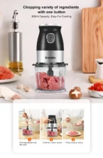 High Speed Multi Function 500W Food Processor Meat Grinder Portable Personal Mini Blender Mixer Juicer Dry Grinder 800ml Chopper - Image 4