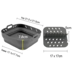 Air Fryer Silicone Tray Fried Chicken Baking Tool Oven Baking Tray with Divider Plate Reusable Liner  Airfryer Silicone Basket - Image 7