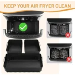 10.4L/5.2L Air Fryer Liners Silicone Reusable Heat Resistance Multifunction Tray for Ninja Af500 Other 9L/9.5L Double Air Fryers - Image 5
