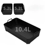 10.4L/5.2L Air Fryer Liners Silicone Reusable Heat Resistance Multifunction Tray for Ninja Af500 Other 9L/9.5L Double Air Fryers - Image 8